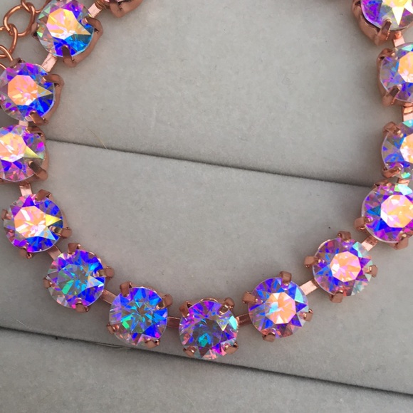 Aurora Borealis Rose Gold Crystal Tennis Bracelet - Picture 16 of 16